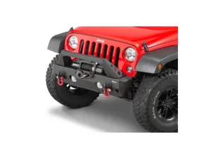 Quadratec Aluminum Brute Strength Winch Bumper Stubby Bumper Jeep Wrangler 2007-2018